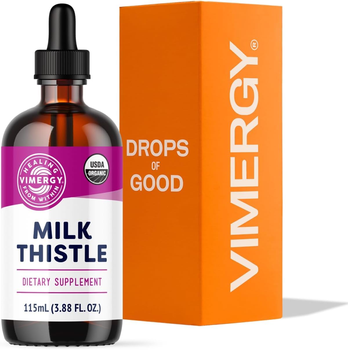 Vimergy Extrait de Chardon-Marie Liquide Bio 110mg 115 mL vue avant