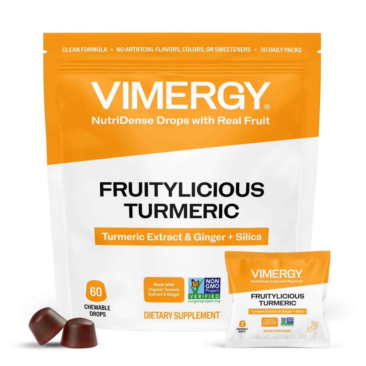 Vimergy Fruitylicious Chewables Curcuma Gingembre emballage avant