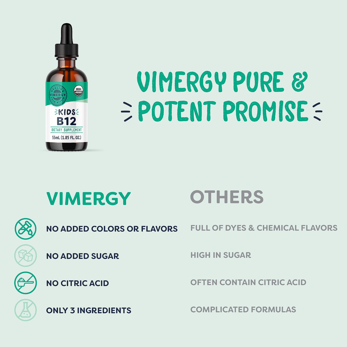 Vimergy Kids Liquid B12 55 mL avec verre d'eau