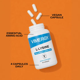 Vimergy L-Lysine boîtes sur fond blanc