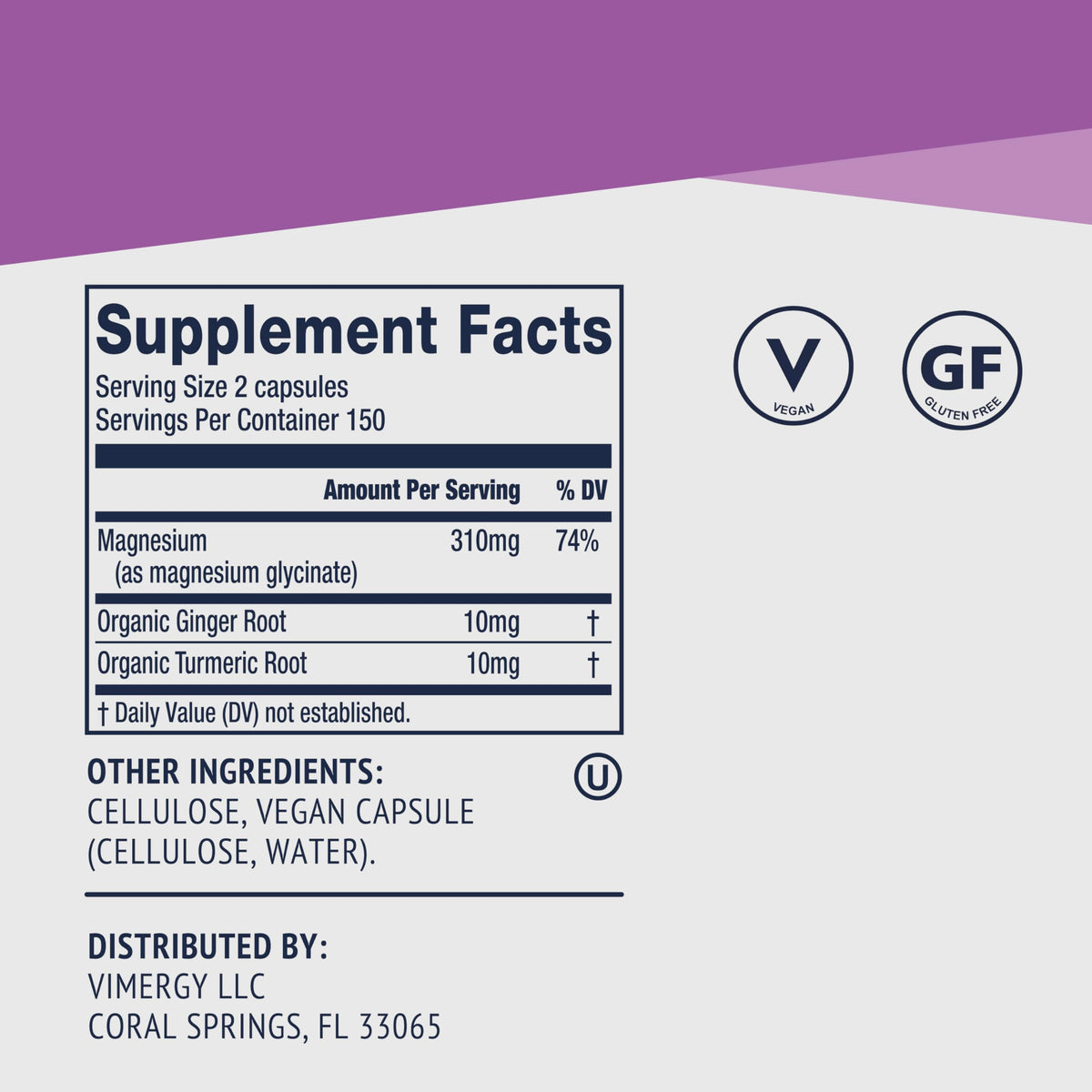 Vimergy Magnésium Glycinate 300 capsules ouvertes avec contenu