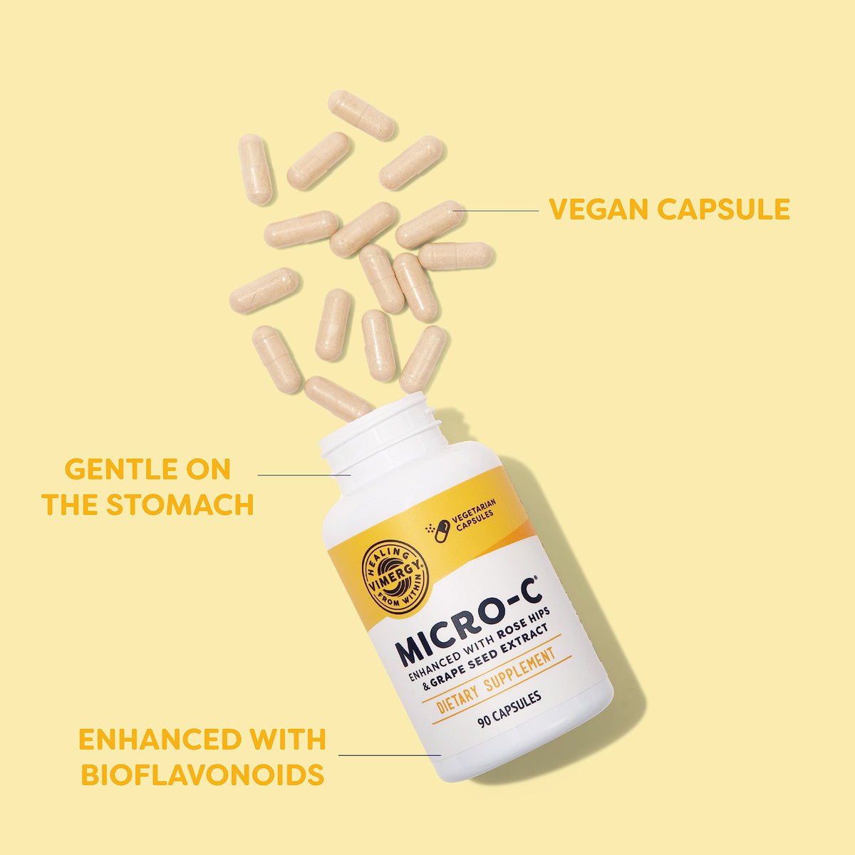 Vimergy Micro-C® Capsules 500mg capsules sur une surface blanche