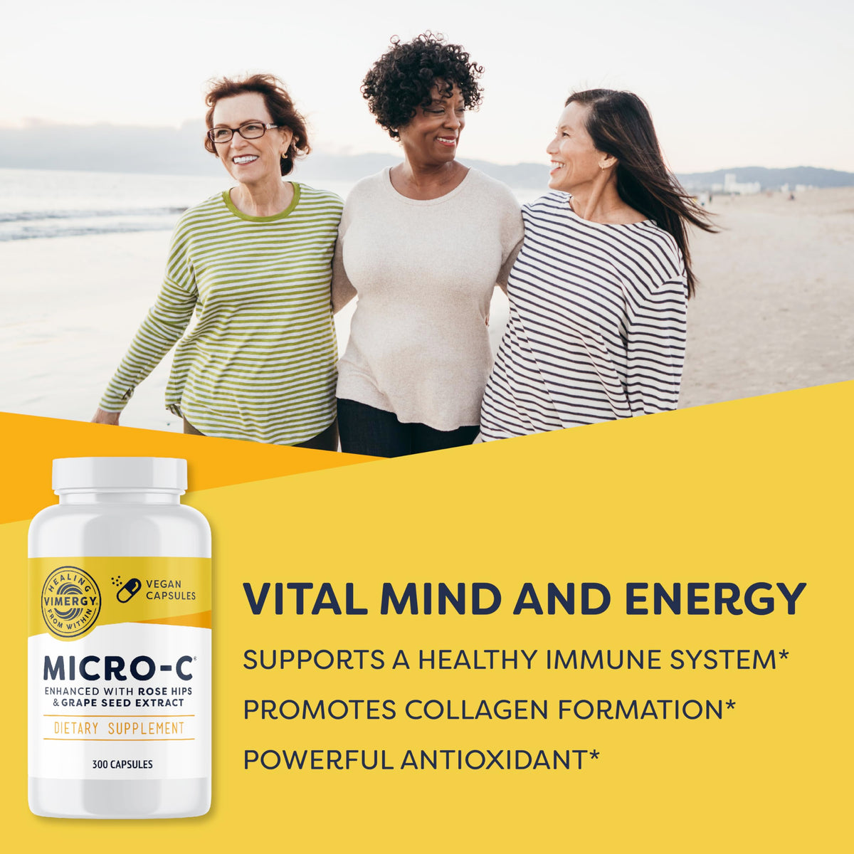 Vimergy Micro-C® Capsules 500mg étiquette avec informations nutritionnelles