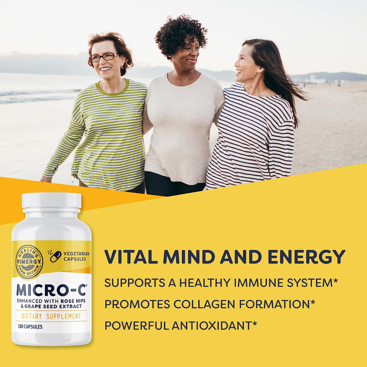 Vimergy Micro-C® Capsules de Vitamine C 500mg, vue arrière de l'emballage