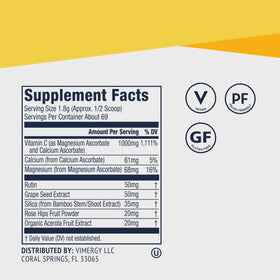 Vimergy Micro-C daily wellness Power™ 125g, informations nutritionnelles