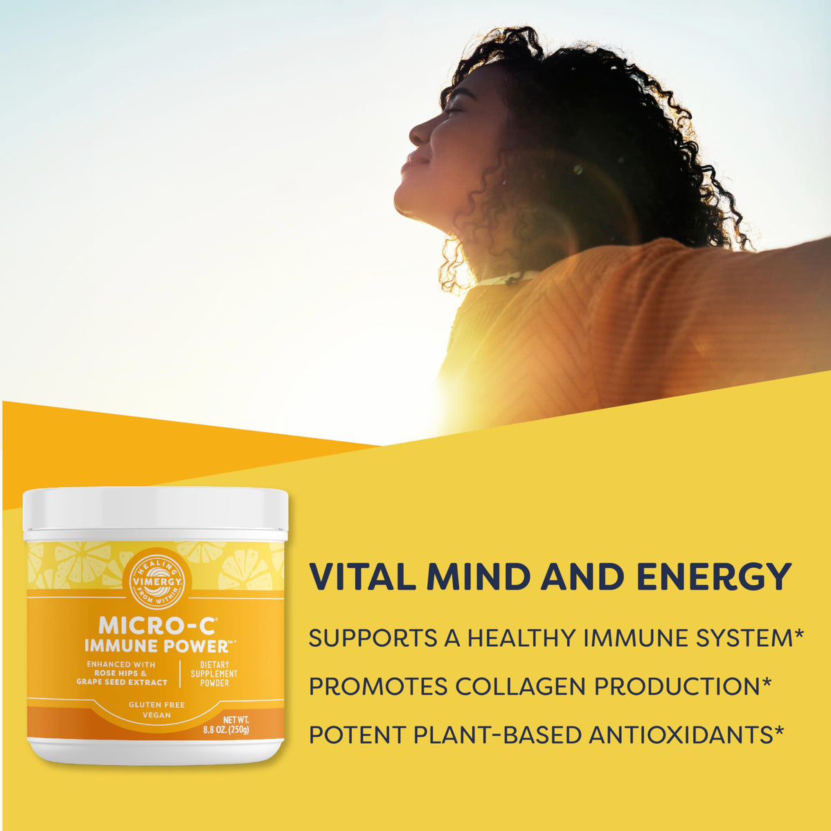 Vimergy Micro-C daily wellness Power 250g vue arrière avec ingrédients