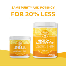 Vimergy Micro-C daily wellness Power 500g - ingrédients listés sur l'emballage