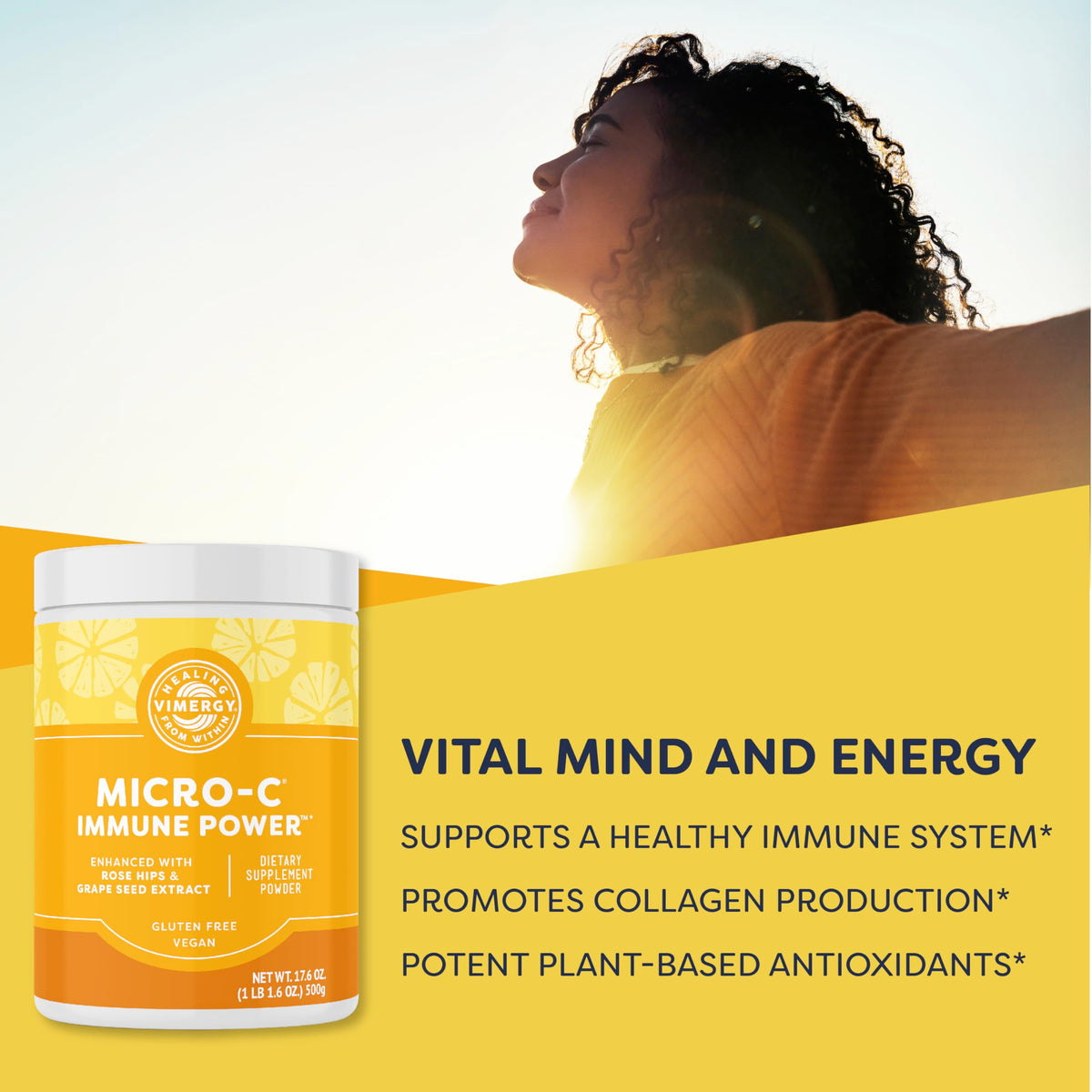 Vimergy Micro-C daily wellness Power 500g - vue arrière de l'emballage