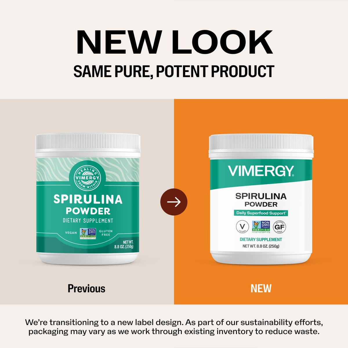 Vimergy Poudre de Spiruline 250g avec fruits frais