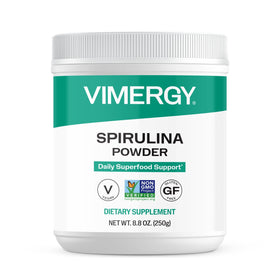 Vimergy Poudre de Spiruline 250g vue de face avec emballage