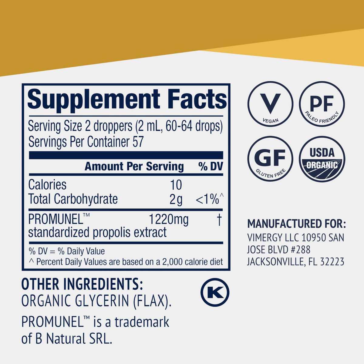Vimergy PropolisPure® Bio 115 mL sur fond naturel