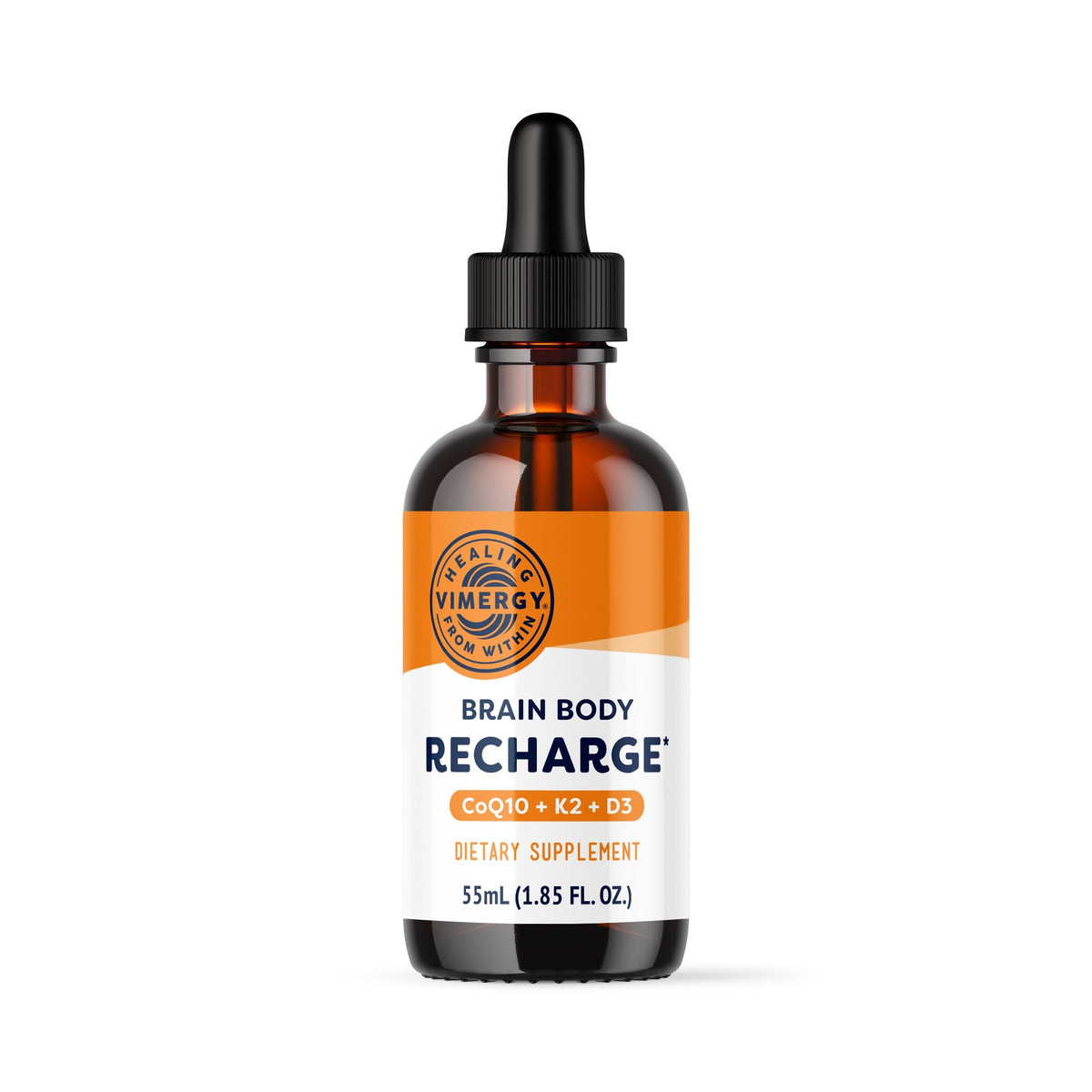 Vimergy Recharge Liquide CoQ10 D3 K2 bouteille avant vue