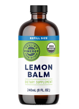 Vimergy Teinture de Mélisse Bio 240 Servings vue avant avec étiquette