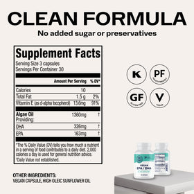 Vimergy Vegan EPA/DHA gélules ouvertes montrant leur taille