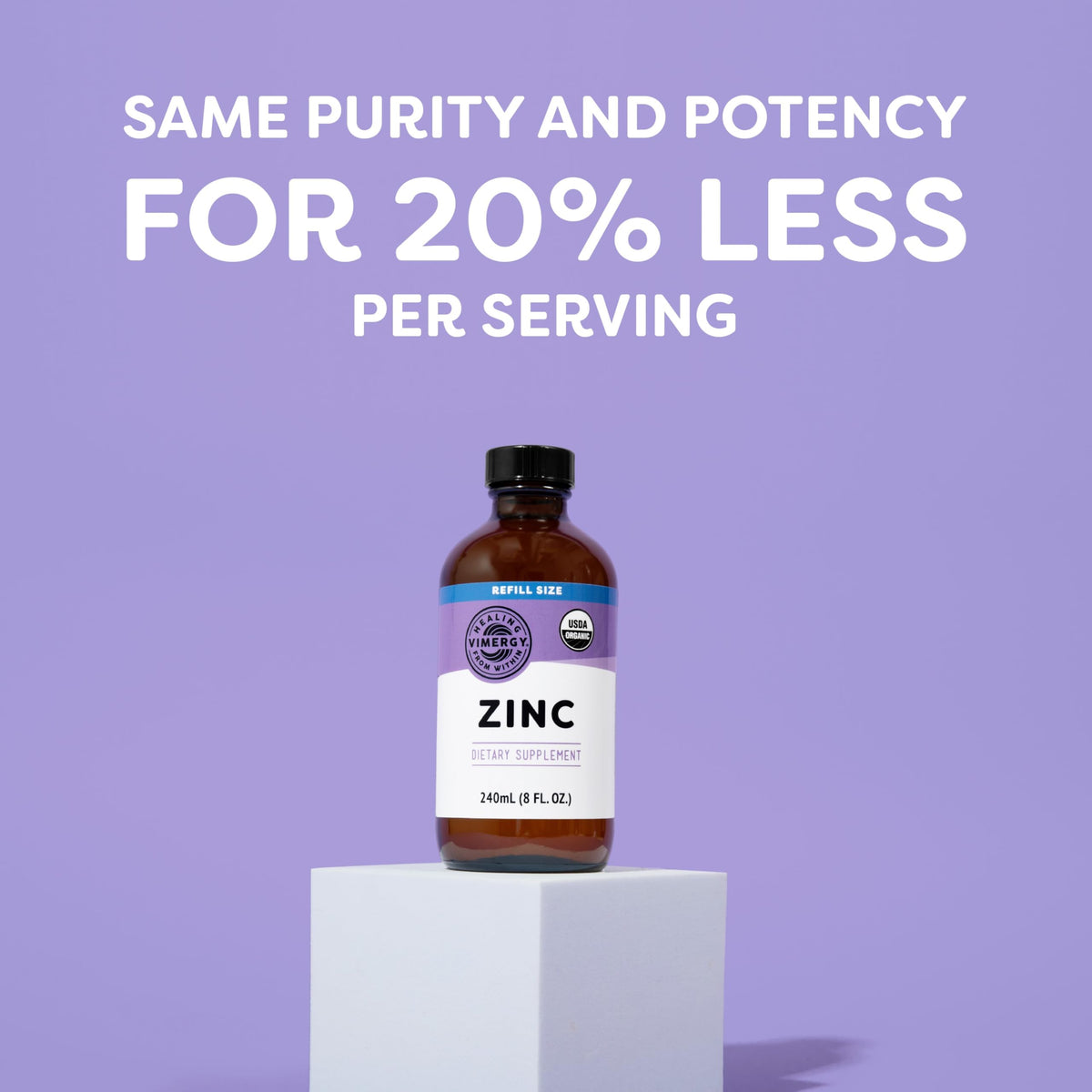 Vimergy Zinc Liquide 7,5 mg prise avec un smoothie