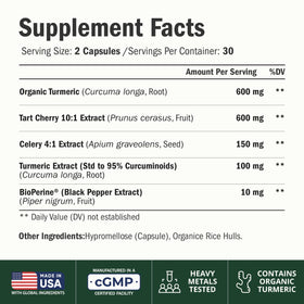 Vimerson Health Capsules avec étiquette et informations nutritionnelles