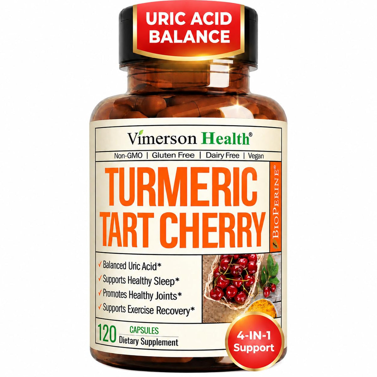Vimerson Health Capsules de Cerise Acide 10:1 vue de face