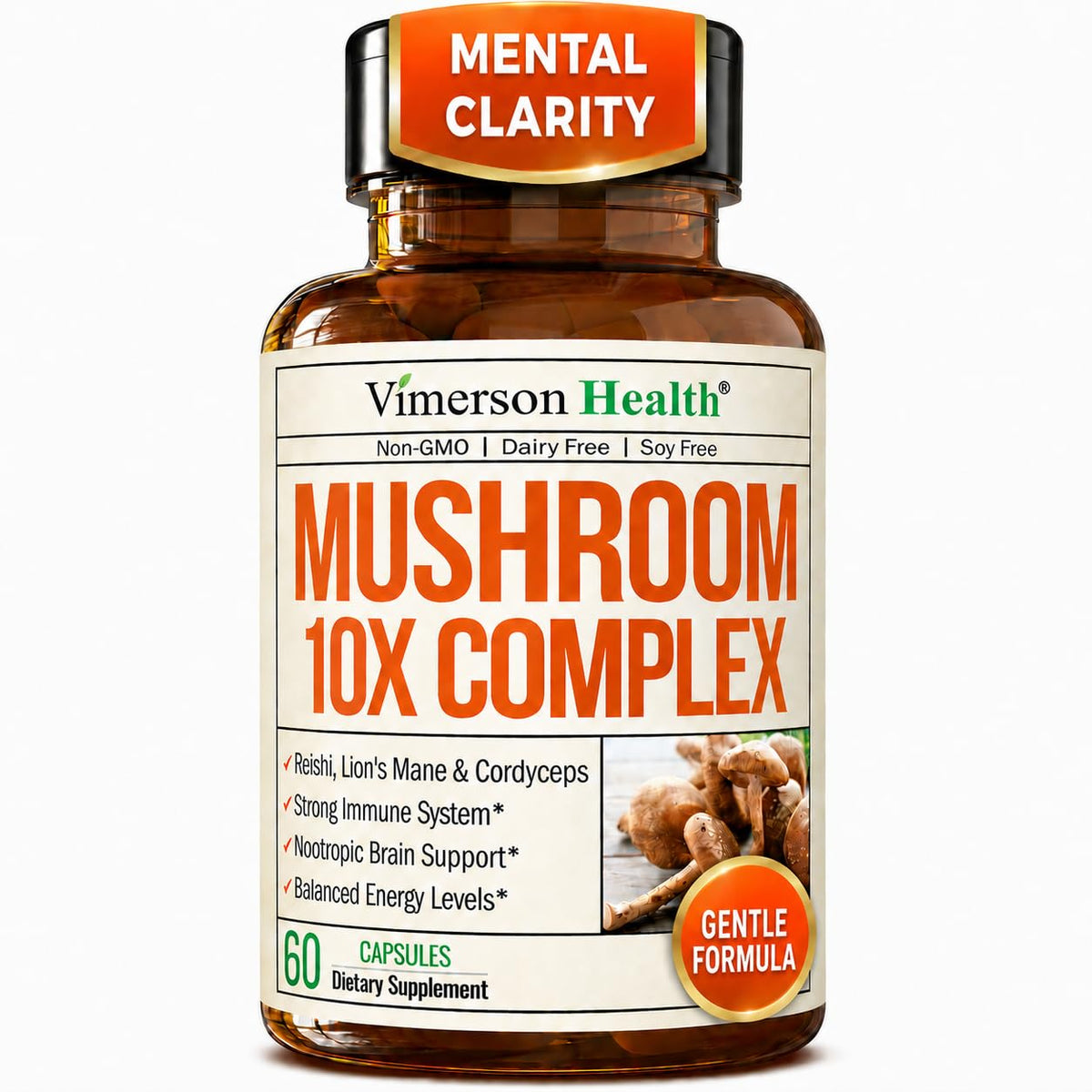 Vimerson Health complément alimentaire champignons 60 capsules vue de face