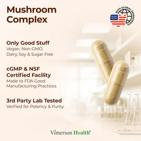 Vimerson Health complément alimentaire champignons avec ingrédients listés