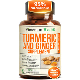 Vimerson Health Complément Alimentaire Curcuma et Gingembre 60 Capsules - Vue avant