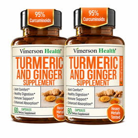 Vimerson Health complément alimentaire Curcuma et Gingembre 60 capsules vue de face