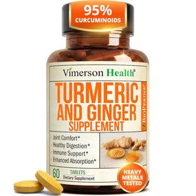 Vimerson Health Complément Alimentaire Curcuma et Gingembre 60 Comprimés vue de face