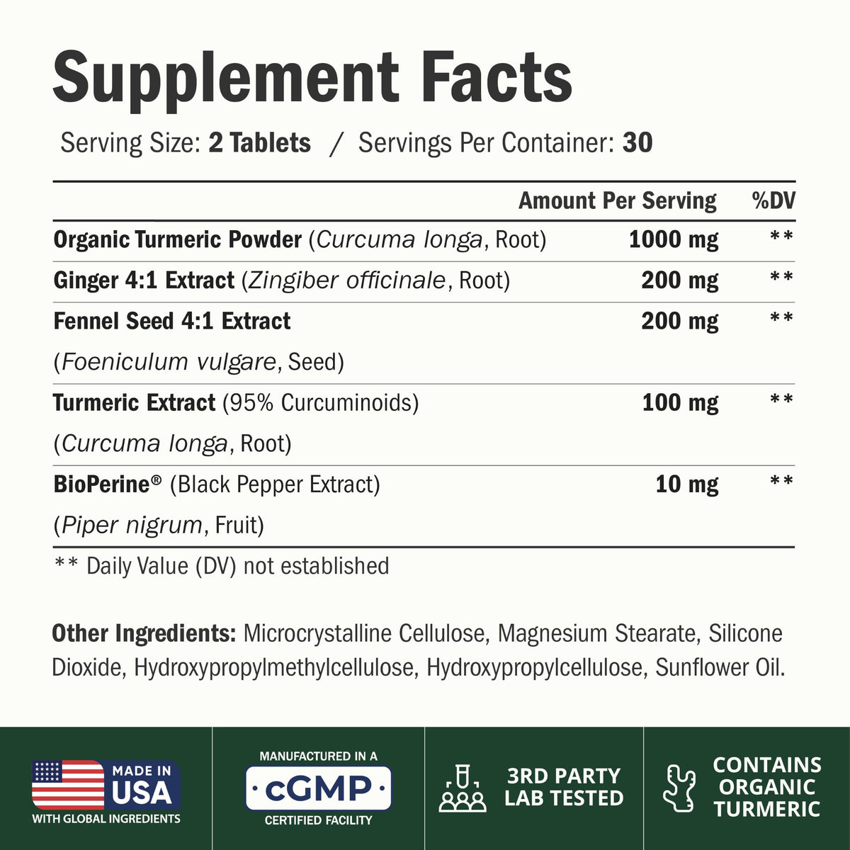 Vimerson Health Complément Alimentaire Curcuma et Gingembre emballage