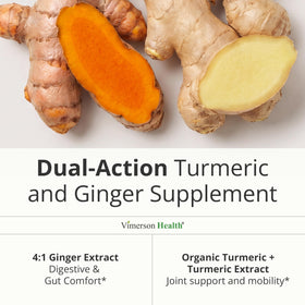 Vimerson Health Complément Alimentaire Curcuma et Gingembre sur fond blanc