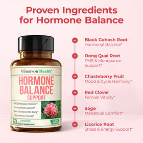 Vimerson Health Complément Alimentaire Femme 60 Capsules ingrédients sur l'étiquette