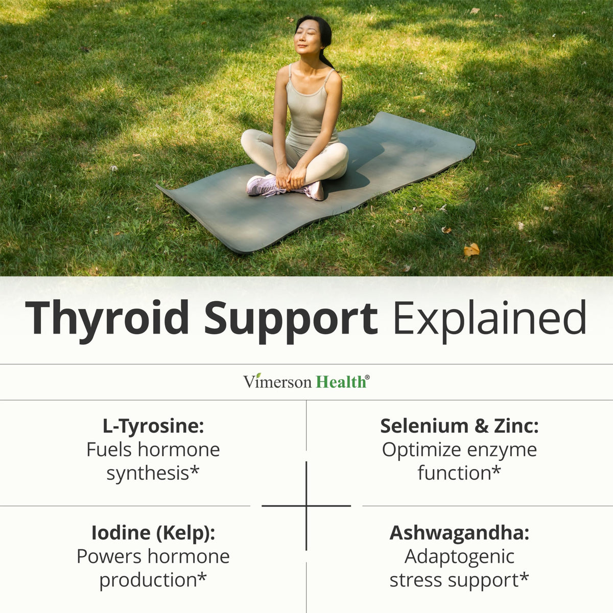 Vimerson Health complément alimentaire pour la thyroïde 60 capsules avec étiquette