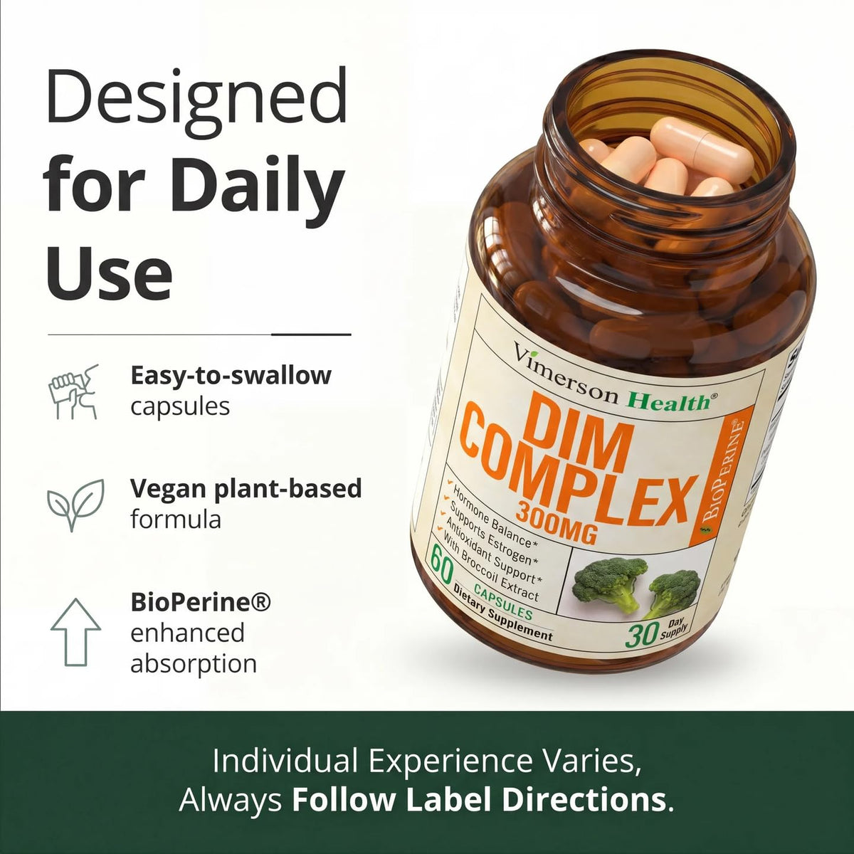 Vimerson Health Complément DIM 300mg 60 Capsules en mode de vie actif