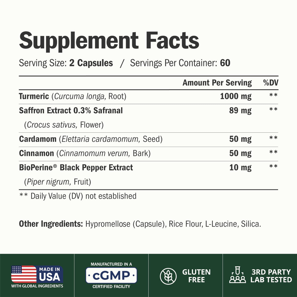 Vimerson Health Compléments Alimentaires Saffron Curcuma 120 Capsules contenant