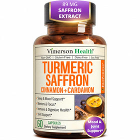 Vimerson Health Compléments Alimentaires Safran et Curcuma 60 capsules vue de face