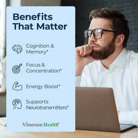 Vimerson Health Compléments Cérébraux 60ct vue arrière avec ingrédients