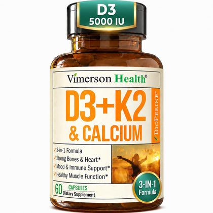 Vimerson Health D3 K2 Calcium 60 capsules vue avant