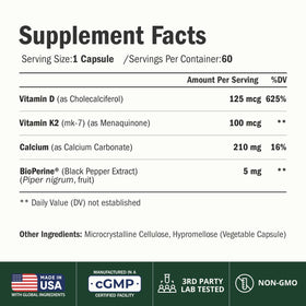 Vimerson Health D3 K2 Calcium flacon avec capsules