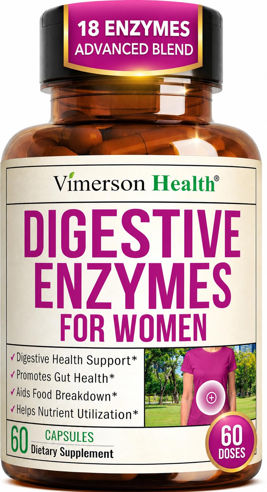 Vimerson Health Enzymes Végétales 60 capsules - vue de face