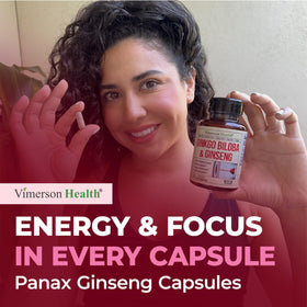 Vimerson Health Ginseng & Ginkgo Biloba avec ingrédients
