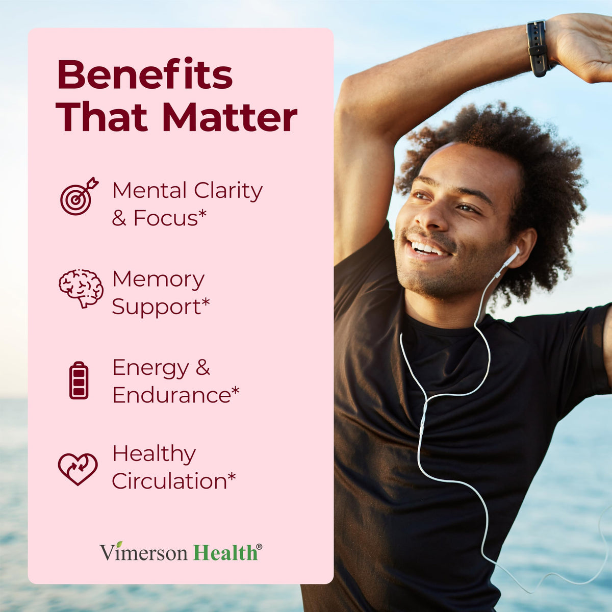 Vimerson Health Ginseng & Ginkgo Biloba capsules avec étiquette