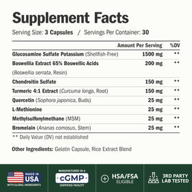 Vimerson Health Glucosamine Chondroitin MSM 1500 mg capsules side view
