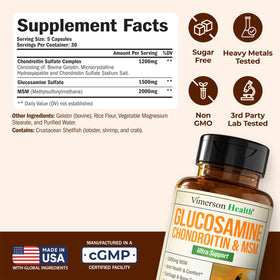 Vimerson Health Glucosamine Chondroitine MSM 150 capsules emballage