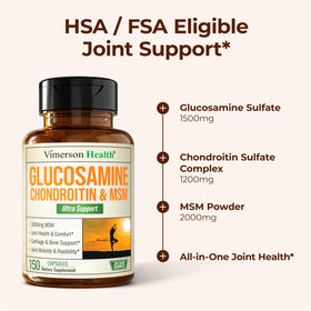 Vimerson Health Glucosamine Chondroitine MSM prise quotidienne de capsules