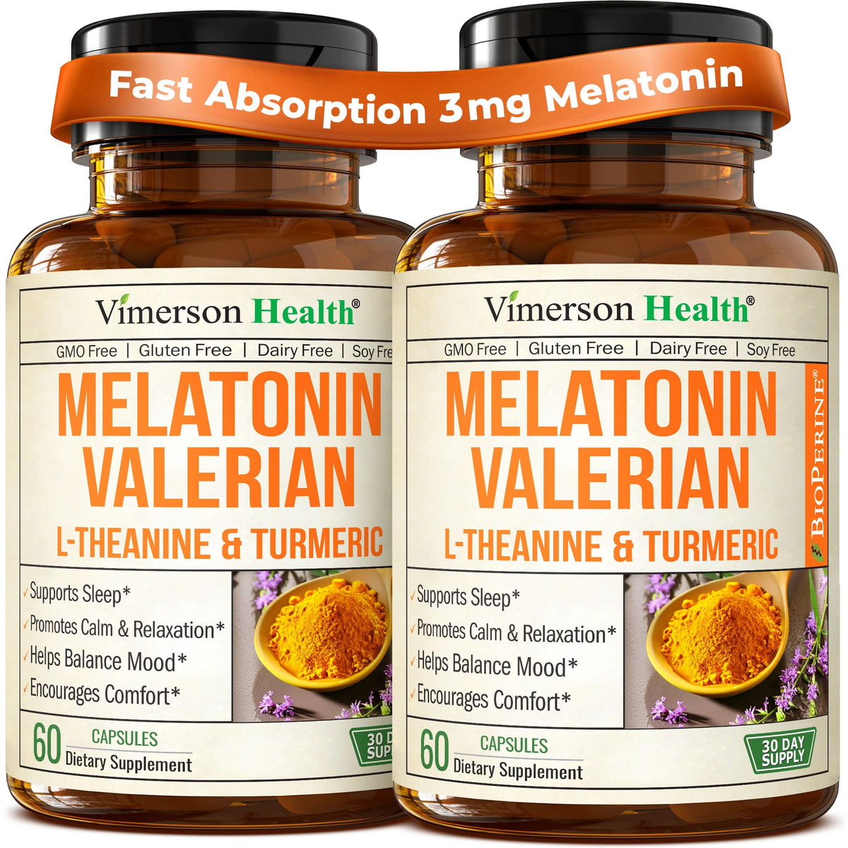 Vimerson Health Melatonine 3mg + Racine de Valériane - emballage avant