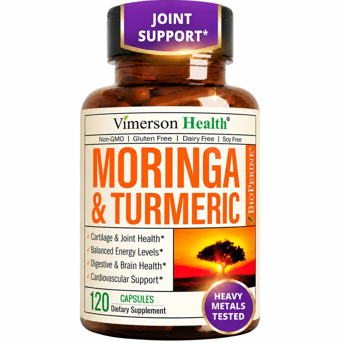 Vimerson Health Moringa 120 capsules vue de face