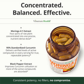 Vimerson Health Moringa 4:1 avec curcuma, sur une table
