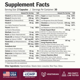 Vimerson Health Multivitamines pour Femmes 60 Capsules sur un fond blanc