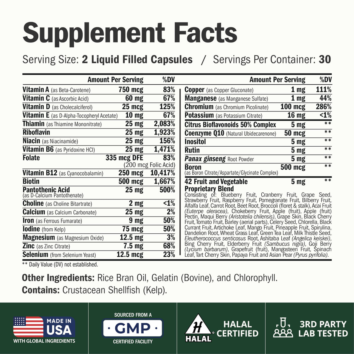 Vimerson Health Multivitamines pour Hommes capsules liquides