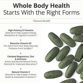Vimerson Health Multivitamines Végétaliennes - vue de côté du flacon