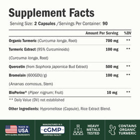 Vimerson Health Quercétine 500mg capsules avec étiquette