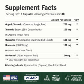 Vimerson Health Quercétine 500mg capsules side view